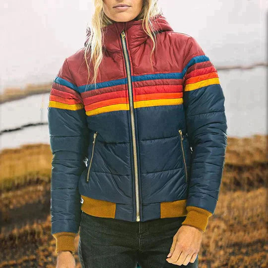 Roswitha - Retro Parka mit Kunstfellkapuze für Damen