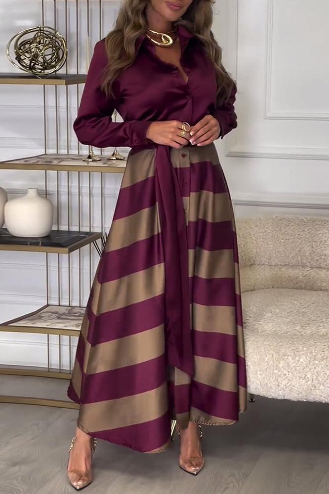 Scarlett - Gestreiftes Maxikleid mit schickem Look