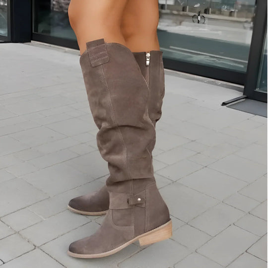 Viktoria - Elegante Hohe Stiefel mit Reißverschluss