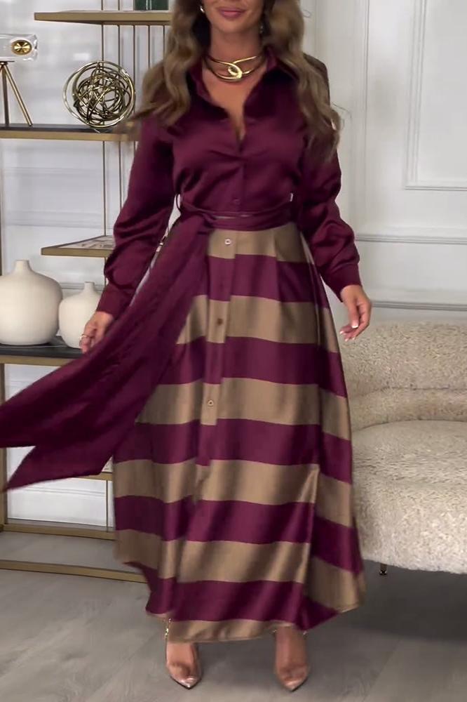 Scarlett - Gestreiftes Maxikleid mit schickem Look