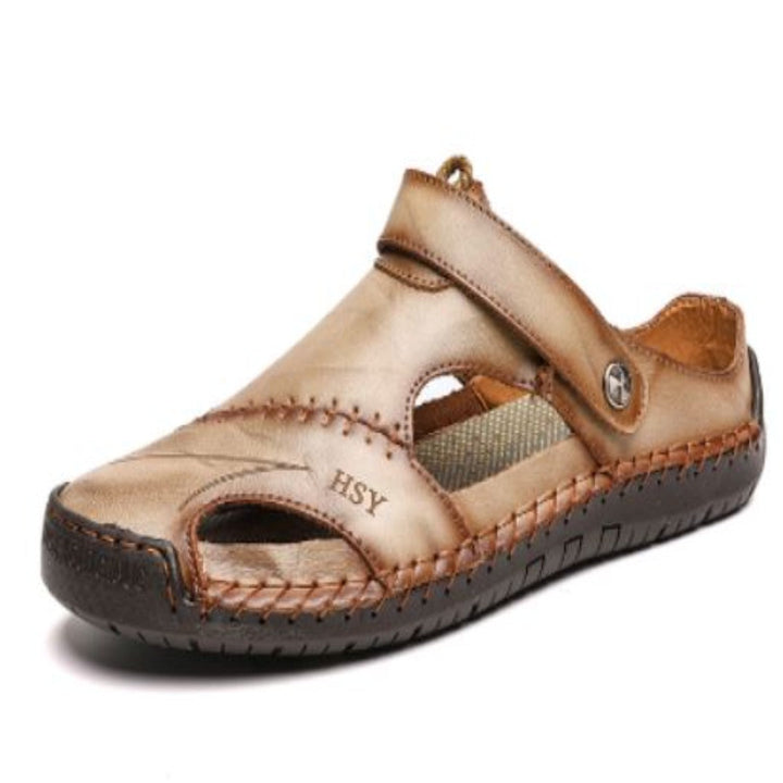 Happy™ Leder-Sandalen: Weiches Leder Männer atmungsaktiv Outdoor-Sandalen