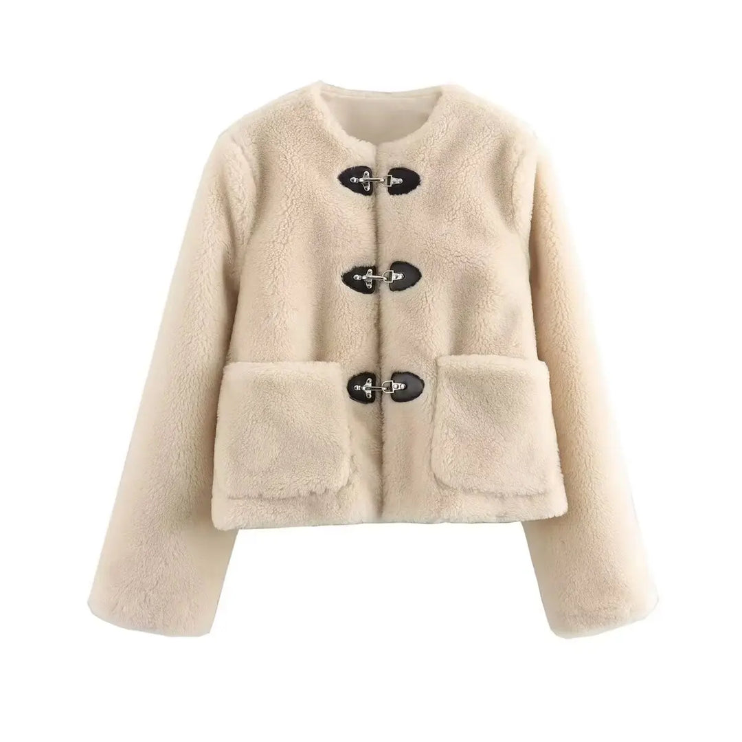 Marlie™ Loose O-neck Herbst Winter Fleece Jacke