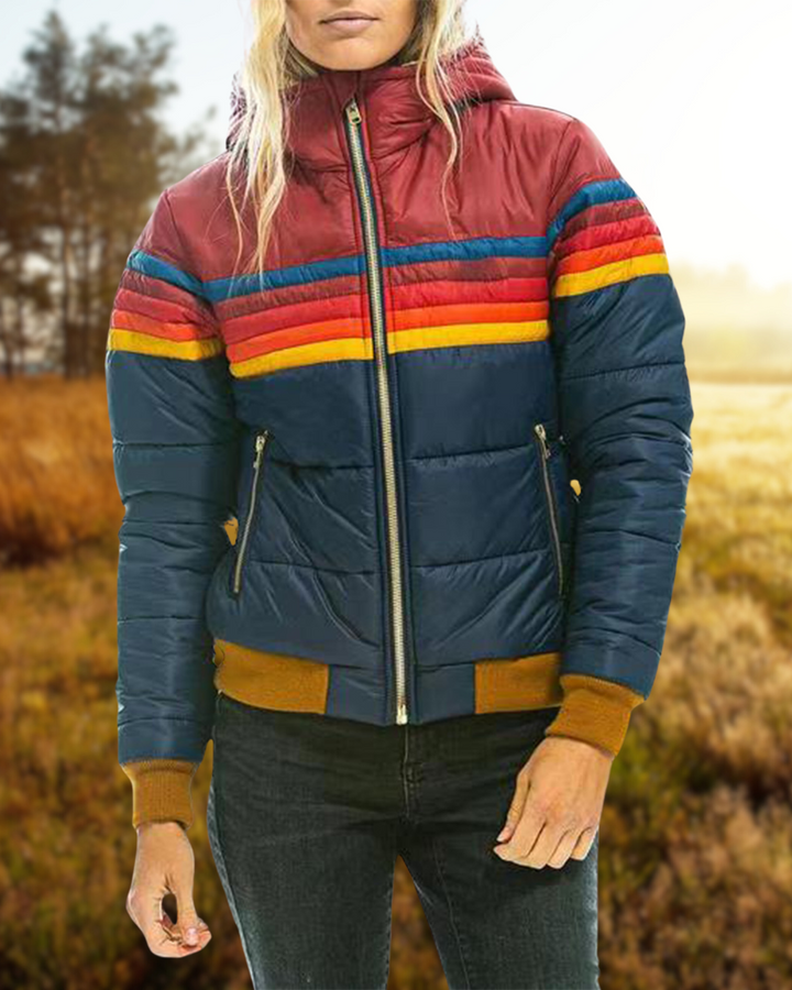 Elanor™ Kuschelige gestreifte Puffjacke