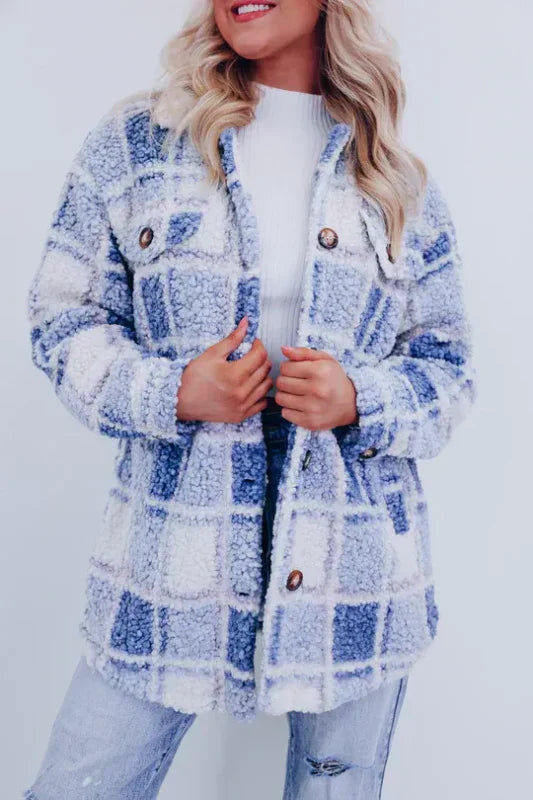 Emily | Karierte Polar Fleece Jacke