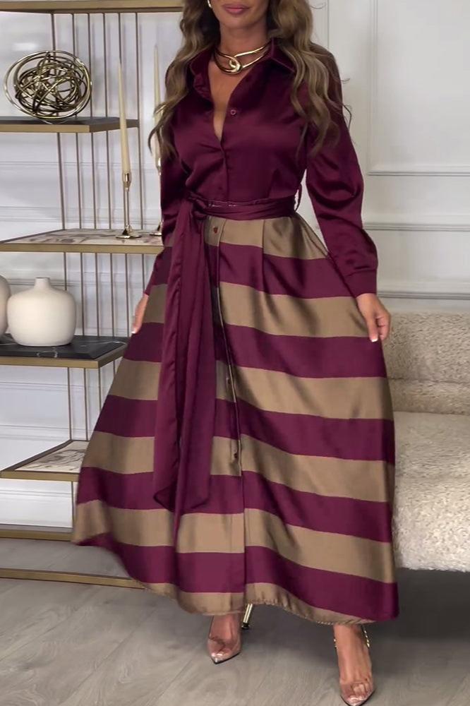 Scarlett - Gestreiftes Maxikleid mit schickem Look