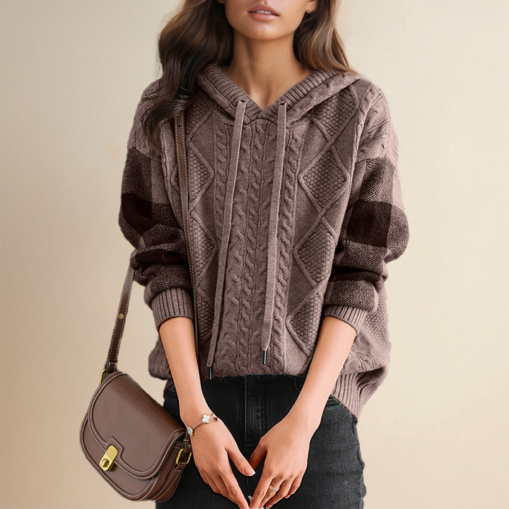 LEONIE - JACQUARD PULLOVER MIT KAPUZE