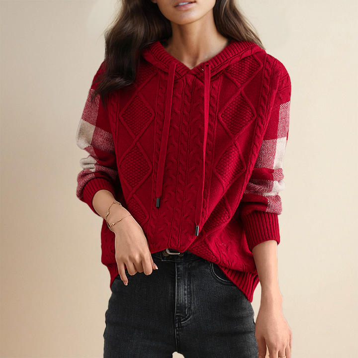 LEONIE - JACQUARD PULLOVER MIT KAPUZE