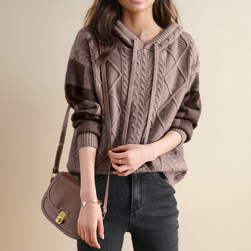 LEONIE - JACQUARD PULLOVER MIT KAPUZE